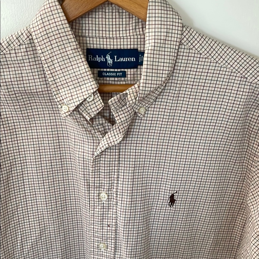 Ralph Lauren Men's Classic Fit Checkered Shirt - Brown